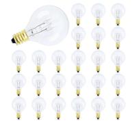 EASYIVY Lot de 25 Ampoules de Remplacement G40 E12 7W, Ampoules Globe G40 Exterieur pour Guirlande Lumineuse Exterieure, Blanc Chaud 2200K, Étanche IP44, AC220-240V pour la Fête à la Maison