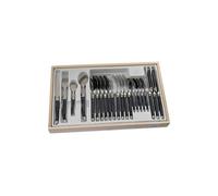 Pradel Excellence - 7214BIS - Ménagère 24 Couverts de Table Laguiole en Acier Inoxydable - Idée Cadeaux Crémaillère - Gris Marbré - Coffret en Bois pour 6 Personnes
