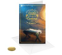 easykart labels God Bless You At Christmas Carte de vœux religieuse avec inscription (36 cartes de Noël et 36 enveloppes) 17 x 11,4 cm avec autocollants sceaux