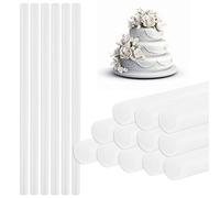 EASYKEENECOM 12 Pièces Goujons à Gâteau en Plastique Supports à Gâteau, Dowels pour Gateau Réutilisables Bâtons de Support de Gâteau de pour Construction et L'empilage de Gâteaux en Couches (30 cm)