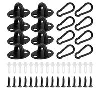 EASYKEENECOM 8 Pièces Plaque à Oeil en Acier Inoxydable M5, Crochets de Fixation pour Montage Mural Crochets de Serrage en Métal pour Objets Suspendus, Accessoires de Bateau