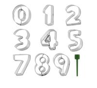 EASYKEENECOM Emporte-pièces numérotés en acier inoxydable de 0 à 8 - 10 pièces - Pour biscuits, pâtisserie, décoration de gâteaux