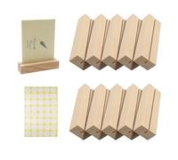 EASYKEENECOM Lot de 10 porte-cartes en bois de hêtre solides pour courrier, photo, mémo, calendrier, menu, décoration de table élégante pour anniversaires, mariages, fêtes, anniversaires