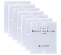 EASYKEENECOM Lot de 14 porte-cartes de visite autocollants transparents 6 x 10 cm