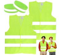 EASYKEENECOM Lot de 2 gilets de sécurité pour voiture - Jaune - Gilet de sécurité - Gilet de sécurité - Gilet de sécurité - Gilet réfléchissant pour voiture, homme, femme, adulte, pour automobilistes,