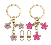 EASYKEENECOM Lot de 2 porte-clés en forme de fleur, pendentif de sac pour femme - Mignon sac - Breloques décoratives - Cadeau de fête des mères, Rose, 1