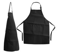 EASYKEENECOM Lot de 2 tabliers de cuisine pour enfants, garçons et filles, pour la cuisine, la peinture, le barbecue (noir), Noir , taille unique