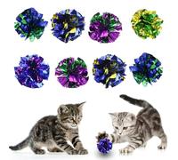 EASYKEENECOM Lot de 22 balles interactives pour Chat avec Effets crépitants - Jouet Chat Amusant - 5 Couleurs - Diamètre 5,5 cm - Stimule l'activité