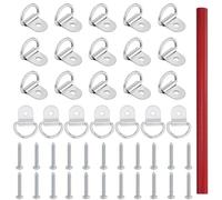 EASYKEENECOM Lot de 22 œillets d'arrimage en acier inoxydable en forme de D - Anneaux de montage pour remorque - Avec 22 vis pour sécuriser le chargement dans les voitures, kayak et remorques