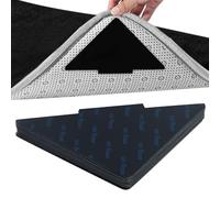 EASYKEENECOM Lot de 22 tapis antidérapants noirs, 28 x 14 cm, 2 mm, triangulaires, lavables, réutilisables, pour sols en bois dur, tapis et tapis