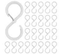 EASYKEENECOM Lot de 26 crochets de suspension en S - Anti-chute - Avec boucle de sécurité pour tringle à vêtements - Petit pour cuisine, salle de bain, chambre à coucher, bureau, jardin - Blanc