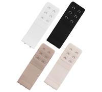 EASYKEENECOM Lot de 4 rallonges de soutien-gorge pour femme - 3 crochets - 2 rangées de sous-vêtements extensibles - Boucle d'extension - Accessoire de grossesse - Confortable - Élastique - Pour