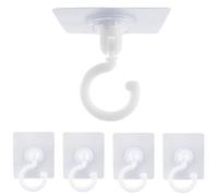 EASYKEENECOM Lot de 5 crochets adhésifs extra puissants - Transparents - Sans perçage - Pour salle de bain, cuisine, bureau, chambre à coucher