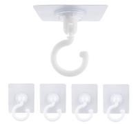 EASYKEENECOM Lot de 5 crochets adhésifs extra puissants - Transparents - Sans perçage - Pour salle de bain, cuisine, bureau, chambre à coucher