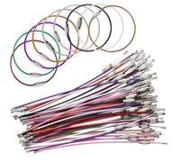 EASYKEENECOM Lot de 60 anneaux porte-clés en acier inoxydable avec revêtement en nylon - Multicolore - Pour étiquettes de bagages, lampes de poche, Colors, 1