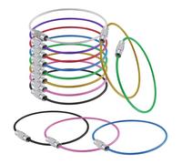 EASYKEENECOM Lot de 63 anneaux porte-clés en acier inoxydable avec revêtement en nylon - Multicolore - Pour étiquettes de bagages, lampes de poche, Noir, rouge, bleu, violet, jaune, blanc, vert, Basic