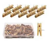 EASYKEENECOM Lot de 88 punaises en bois marron avec boîte de rangement