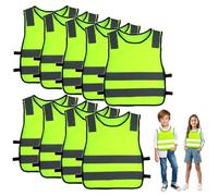 EASYKEENECOM Lot de 9 gilets de sécurité pour enfants - Gilet de sécurité pour enfants - Gilet réfléchissant pour enfants - Pour protection de la circulation routière - Garçons et filles - 42 x 47 cm