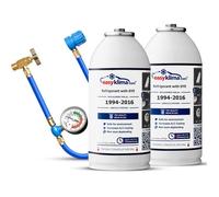 EasyKlima 3-in-1 R134a Double Refill Kit with Hose and Pressure Indicator. Easily recharge your car's air conditioning (1994-2016 m