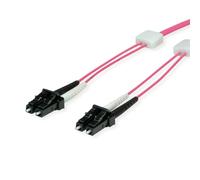 EasyLan Câble patch LED fibre optique duplex 50/125µm OM4, LC/LC, violet, 10 m