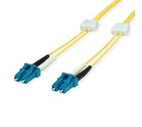 EasyLan Câble patch LED fibre optique duplex 9/125µm OS2, LC/LC, jaune, 3 m
