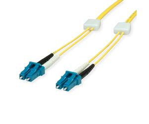 EasyLan Câble patch LED fibre optique duplex 9/125µm OS2, LC/LC, jaune, 3 m