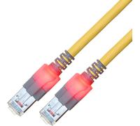 EasyLan DualBoot LED Câble patch RJ45 S/FTP cat.6 (Class E), avec connecteur saCon, LSOH, jaune, 0,5 m