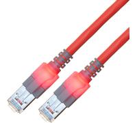 EasyLan DualBoot LED Câble patch RJ45 S/FTP cat.6 (Class E), avec connecteur saCon, LSOH, rouge, 25 m