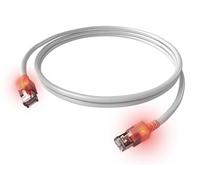 EasyLan DualBoot LED Câble patch RJ45 S/FTP Cat.6A (Class EA), avec connecteur saCon, LSOH, blanc, 0,5 m