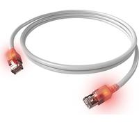 EasyLan DualBoot LED Câble patch RJ45 S/FTP cat.6A (Class EA), avec connecteur saCon, LSOH, blanc, 3 m
