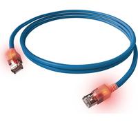 EasyLan DualBoot LED Câble patch RJ45 S/FTP cat.6A (Class EA), avec connecteur saCon, LSOH, bleu, 0,5 m
