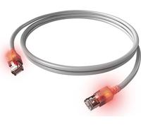 EasyLan DualBoot LED Câble patch RJ45 S/FTP cat.6A (Class EA), avec connecteur saCon, LSOH, gris, 3 m