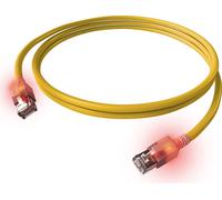 EasyLan DualBoot LED Câble patch RJ45 S/FTP cat.6A (Class EA), avec connecteur saCon, LSOH, jaune, 3 m