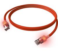 EasyLan DualBoot LED Câble patch RJ45 S/FTP cat.6A (Class EA), avec connecteur saCon, LSOH, rouge, 3 m