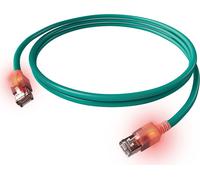 EasyLan DualBoot LED Câble patch RJ45 S/FTP cat.6A (Class EA), avec connecteur saCon, LSOH, turquoise, 1 m