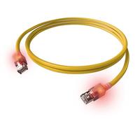 EasyLan DualBoot LED Câble patch RJ45 S/FTP Cat.6A (Class EA), avec fiche saCon, LSOH, jaune, 0,5 m