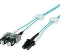 EasyLan fibre optique LED patch cable duplex 50/125µm OM3, LC/SC, turquoise, 10 m