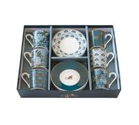 EASYLIFE - Coffret 6 Tasses A Cafe en Porcelaine 100ML Coffee Mania Jungle
