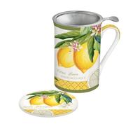 Easy Life 280JBOL Coffret Tisanière avec Filtre INOX, Porcelaine, Multicolore, 30 cm