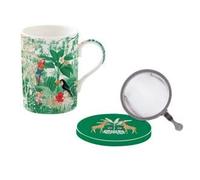 Easylife - Coffret TISANIERE en Porcelaine Filtre INOX Exotic Heaven