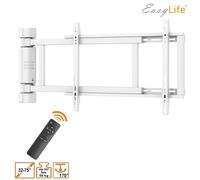 EasyLife Support TV Mural Pivotant électriquement jusqu'à 170°, Support Mural VESA Jusqu'à 600x400 pour LCD/OLED, Téléviseur, Moniteur, écran, Smartboard de 32-75 Pouces & 50kg Max - Blanc