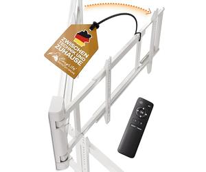EasyLife Support TV Mural Pivotant électriquement jusqu'à 170°, Support Mural VESA Jusqu'à 600x400 pour LCD/OLED, Téléviseur, Moniteur, écran, Smartboard de 32-75 Pouces & 50kg Max - Blanc