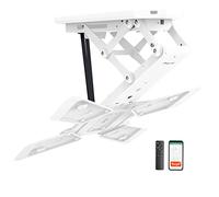 EasyLife Support TV Plafond motorisé et Pivotant, Intégration Smart Home, Support VESA Jusqu’à 400x400 pour TV LCD/OLED, Moniteur, écran, Smartboard, 23-55 Pouces, 30 kg - Blanc