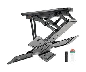 EasyLife Support TV Plafond Motorisé et pivotant, intégration Smart Home, Support VESA Jusqu’à 400x400 pour TV LCD/OLED, Moniteur, écran, Smartboard, 23-55 Pouces, 30 kg - Noir
