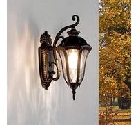 Applique d'extérieur XL FLORENCE rustique antique H : 45 cm en fonte d'aluminium et verre en cuivre noir IP44 lampe d'extérieur résistante aux éclaboussures applique de jardin de cour