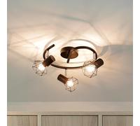 Easylight Plafonnier avec 3 spots orientables en métal noir 3x E14 compact chambre salon cuisine couloir plafonnier intérieur spot spot