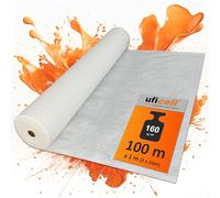 easyliner® voile de protection auto-adhésif pour peintres, qualité premium, voile de protection | La protection parfaite pour les revêtements de sol (easyliner® non-tissé adhésif 160 g/m², 100 m²)