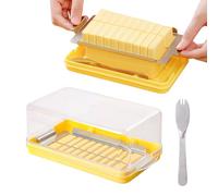 EASYLOCK Beurrier en plastique avec fourchette à beurre pour 454 g de beurre divisé en 20 portions identiques
