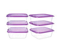 EASYLOCK Lot de 6 récipients alimentaires réutilisables à clipser avec couvercle,700 ml, passent au micro-ondes, au congélateur et au lave-vaisselle