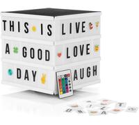 Easymaxx Boîte Lumineuse Del Light Box - Pour Des Messages Textuels Personnalisés Mega-Set Avec 150 Emojis Colorés Et 173 Lettres, Chiffres Et Symboles Interchangeables [Cube]